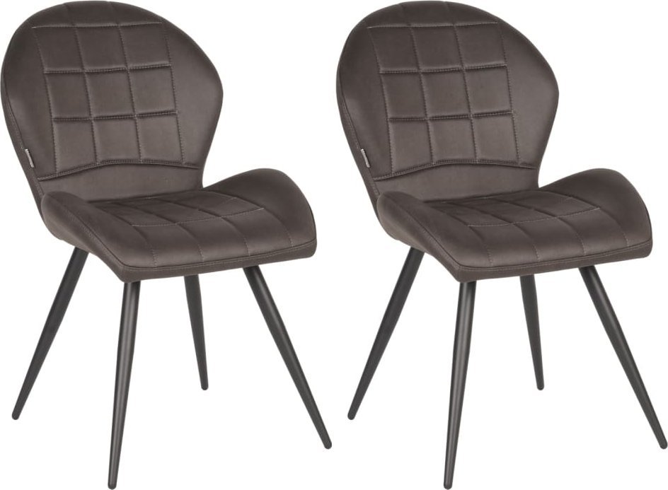 LABEL51 LABEL51 Krzesła stołowe Sil, 2 szt., 51x64x87 cm, antracyt, mikrofibra