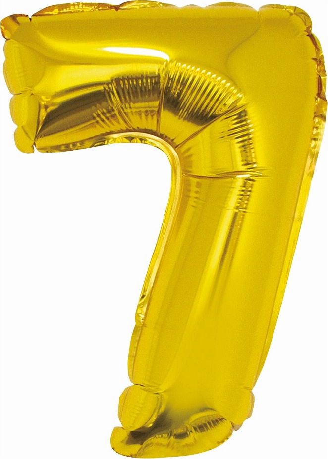 GoDan Balon foliowy Cyfra 7, złota, 35 cm