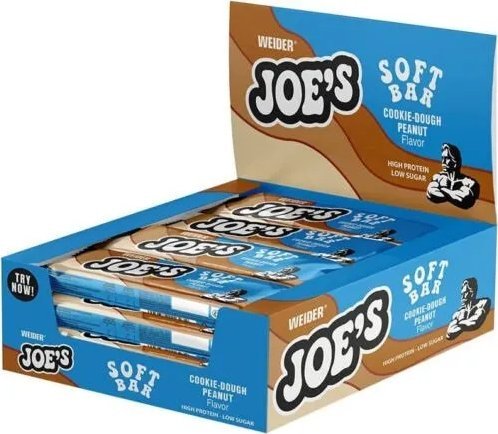 Weider Weider - Joe's Soft Bar, Baton Proteinowy, Cookie Dough Peanut, 12 Batonów x 50g