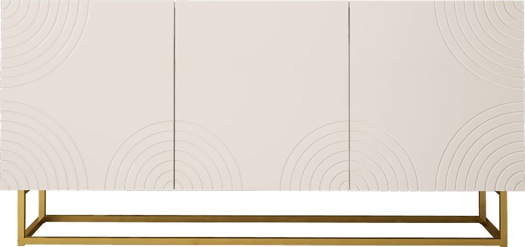 MEGSTYL KOMODA 190CM RONDA 02 Biały mat - Biały połysk