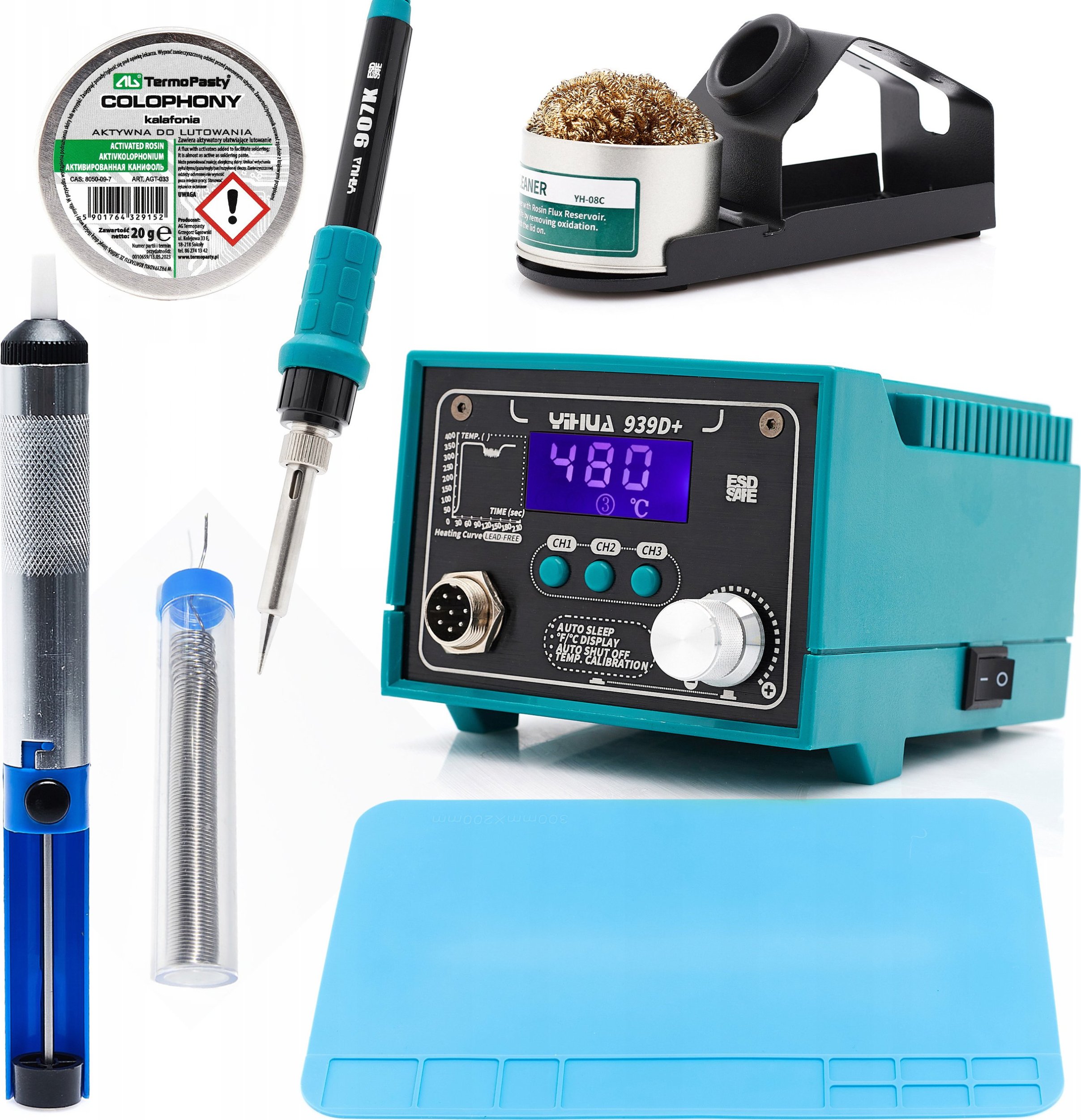 Stacja Lutownicza Yihua 939D+ +Niezbędne Akcesoria Lutownicze Techrebal