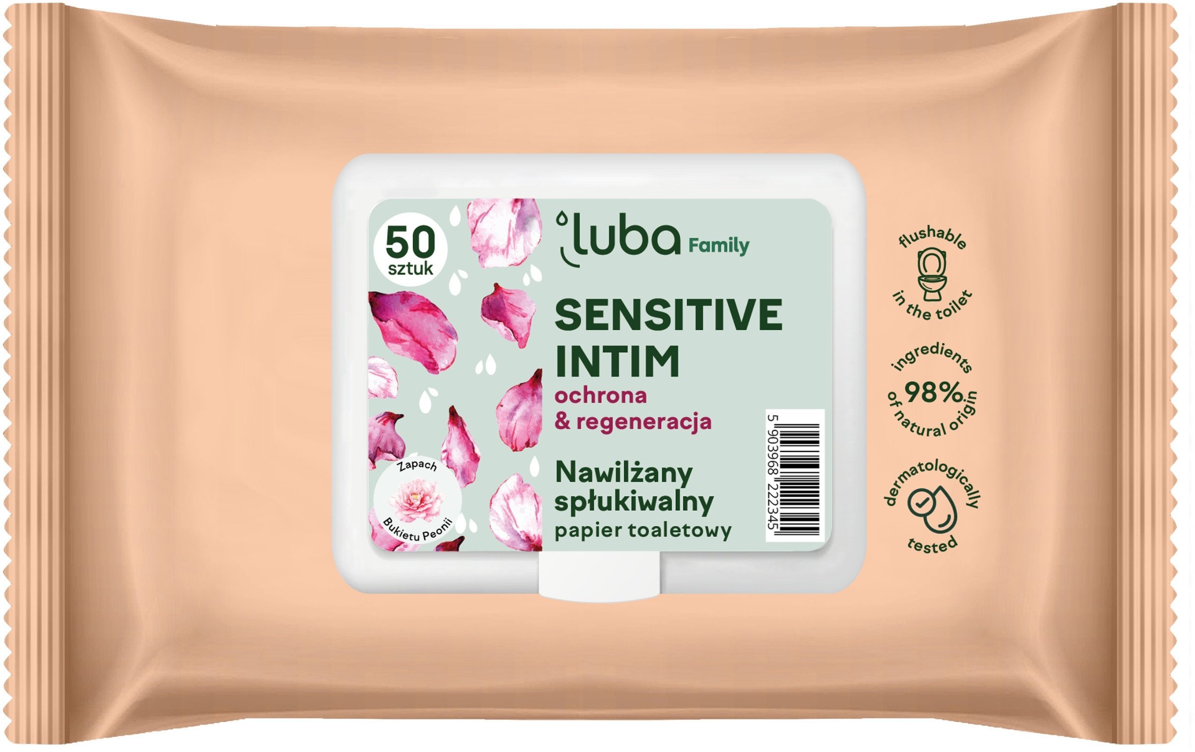 LUBA_Family Sensitive Intim nawilżany papier toaletowy 50szt