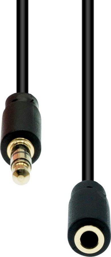 Kabel ProXtend Mini-Jack 4-Pin Slim Extension Cable Black 0.5M