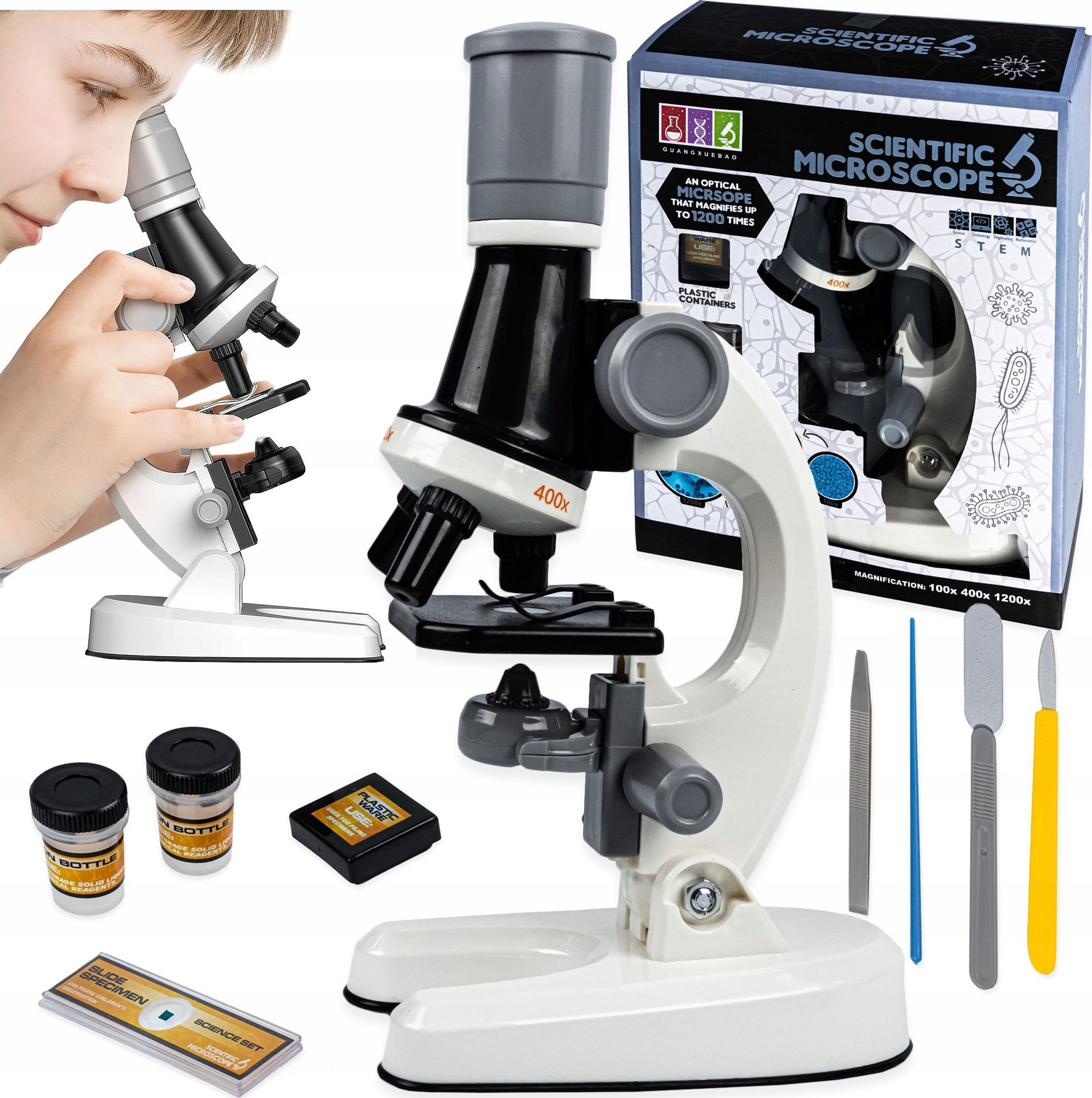 Mikroskop Dla Dzieci Zestaw Edukacyjny 1200X