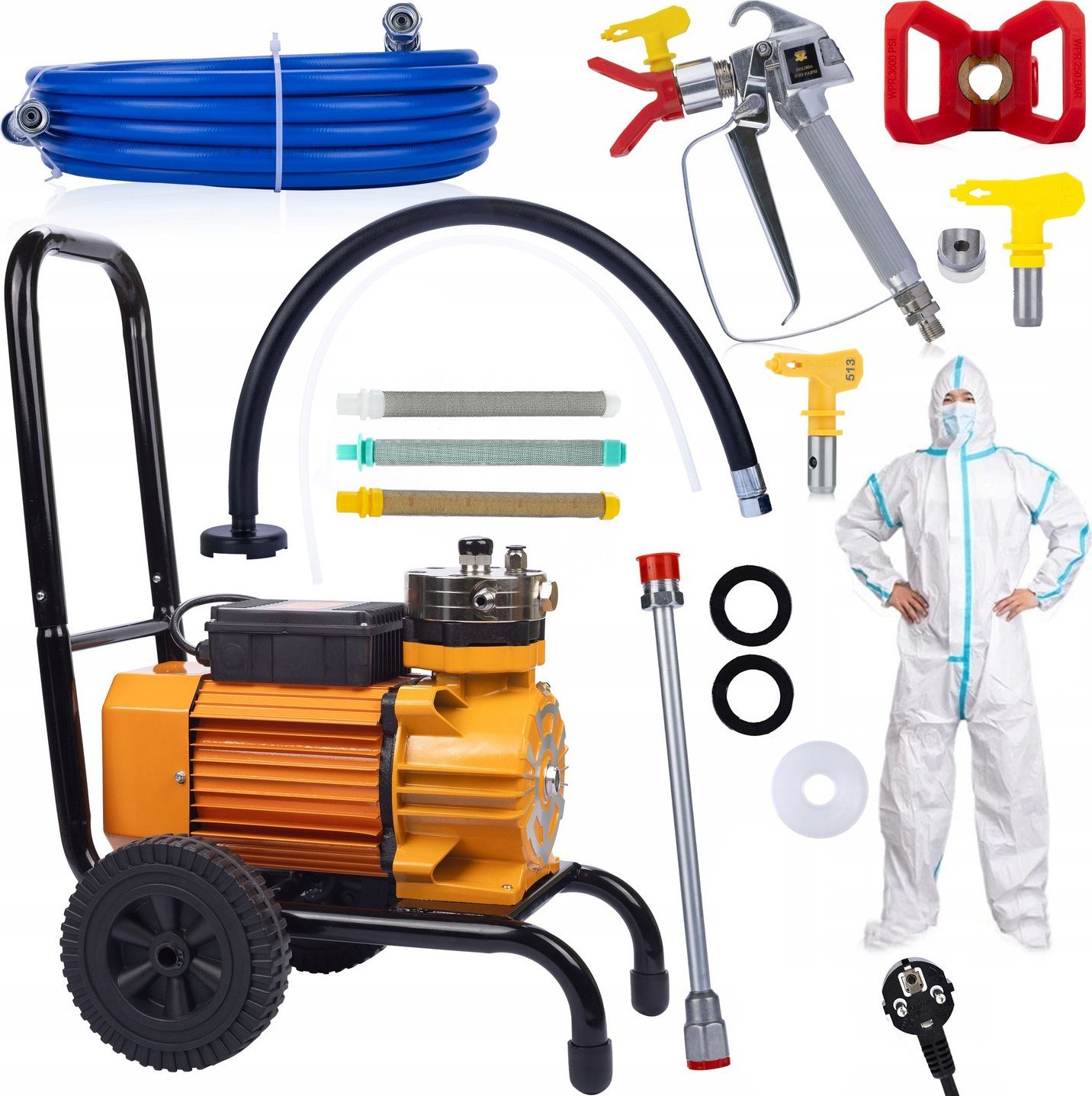 Rosfix ZESTAW AGREGAT MALARSKI HYDRODYNAMICZNY ROSFIX 3500W+AKCESORIA FILTRY DYSZE