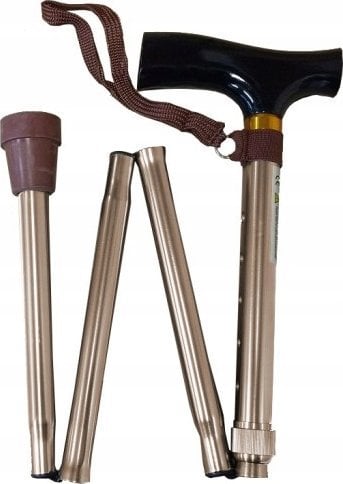 Reha Fund Laska aluminiowa składana brązowa