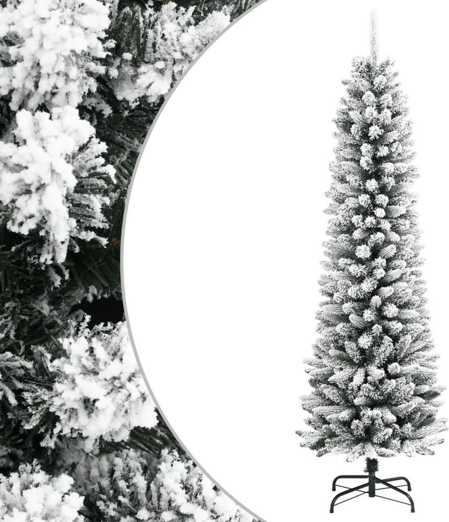 vidaXL vidaXL Sztuczna, smukła choinka pokryta śniegiem, 180 cm, PVC i PE