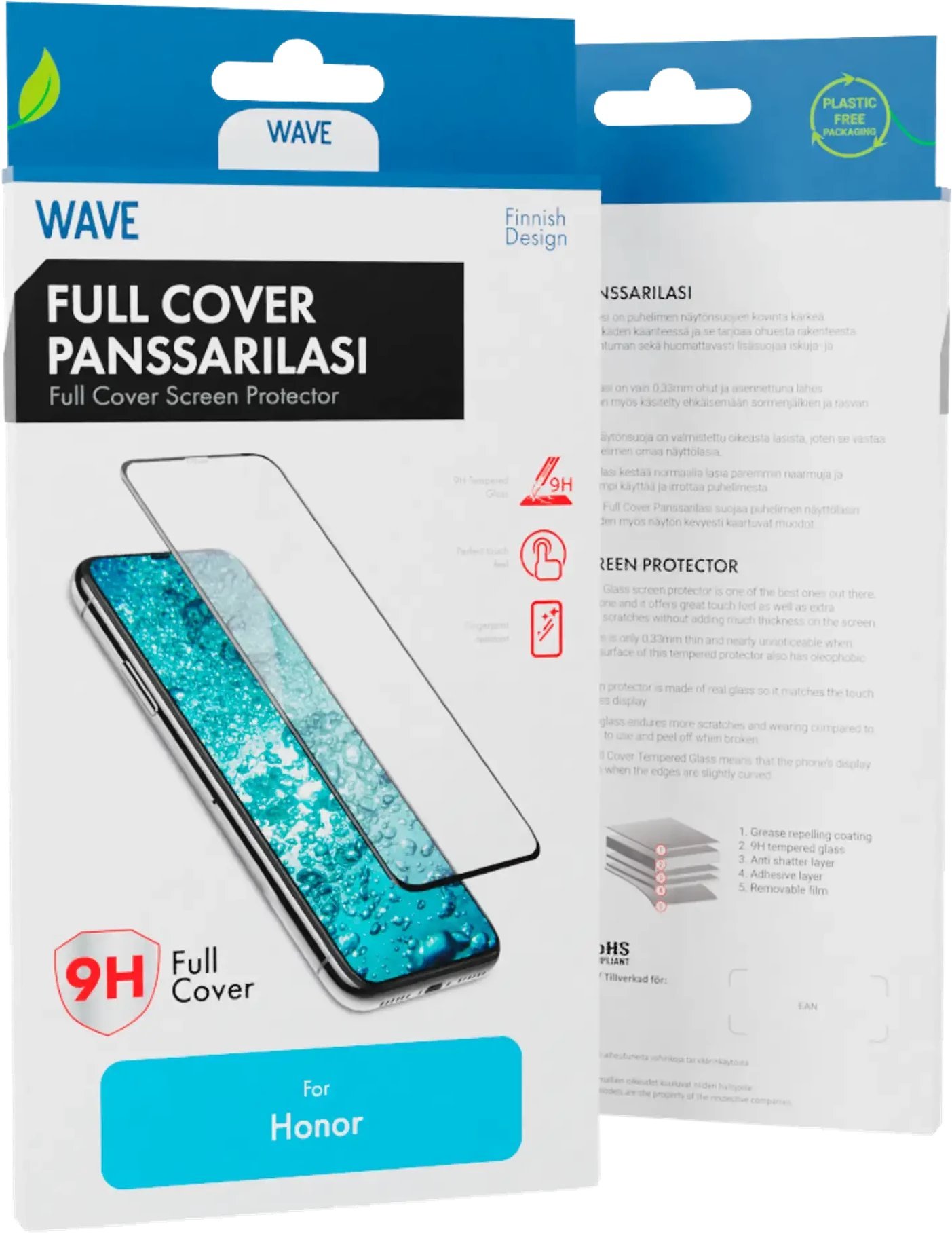 Wave Full Cover Tempered Glass, Honor 200 Lite / 400 Lite, Black Frame
