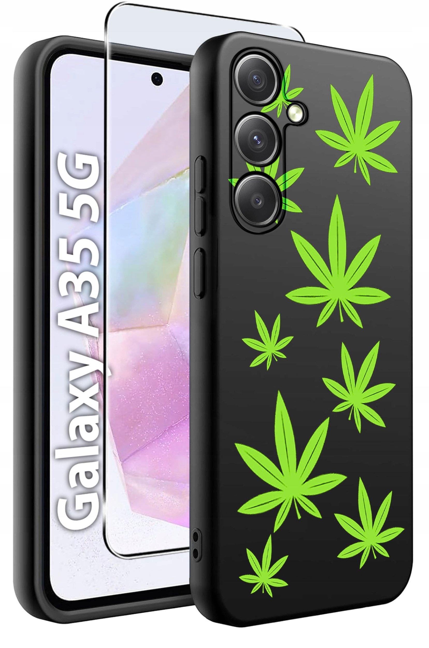 ETUI do Samsung A35 5G WZORY | SILIKONOWE MATT CASE + SZKŁO HARTOWANE 9H