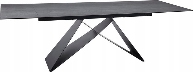 Signal Stół WESTIN CERAMIC (160-240)x90 jasny szary Pietra di Savoia/czarny mat