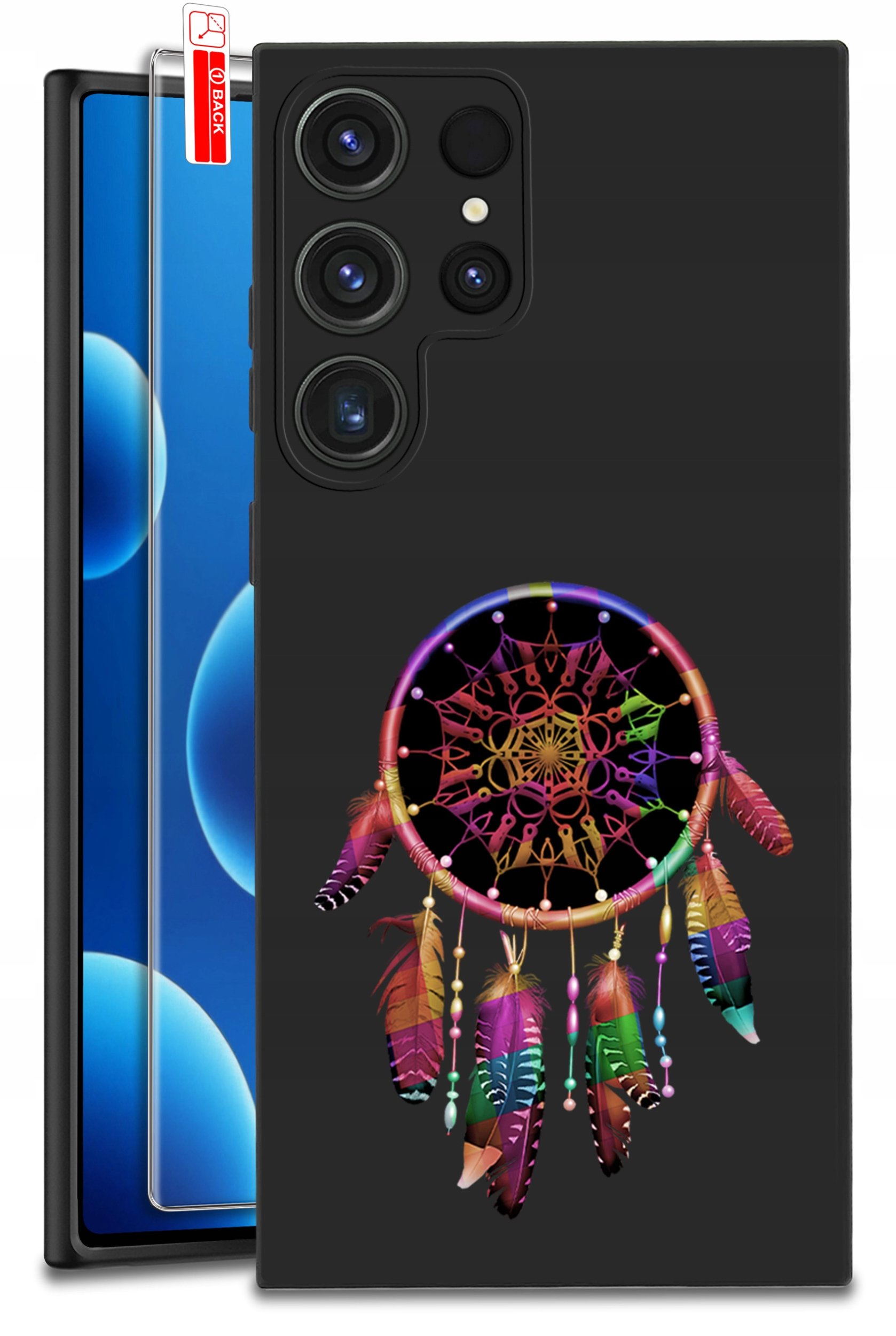 ETUI do Samsung Galaxy S25 Ultra WZORY | SILIKONOWE MATT CASE + SZKŁO 9H