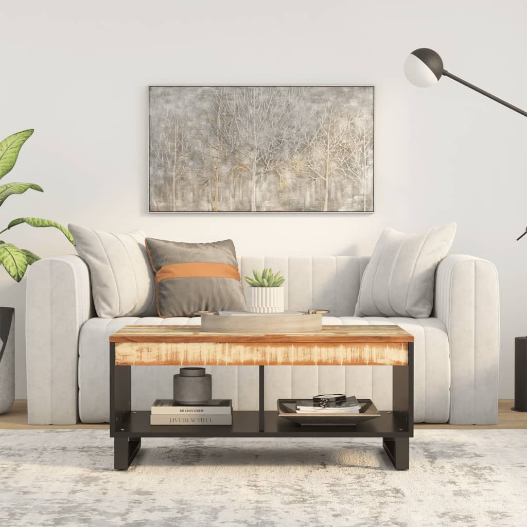 vidaXL Stolik kawowy, 90x50x40 cm, lite drewno z odzysku