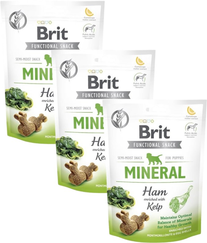 BRIT CARE DOG FUNCTIONAL SNACK MINERAL HAM PUPPY 3x150g
