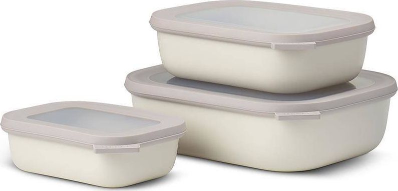 Mepal Zestaw 3 misek Cirqula prostokątna 500 1000 2000 White 106270032500