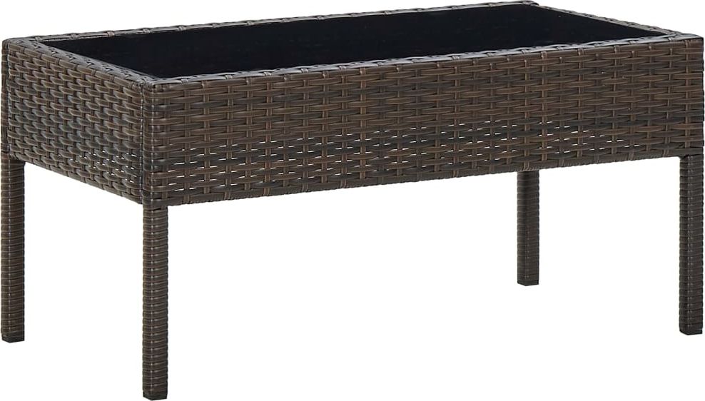 vidaXL Stolik ogrodowy brązowy rattan PE 75x40x37 cm