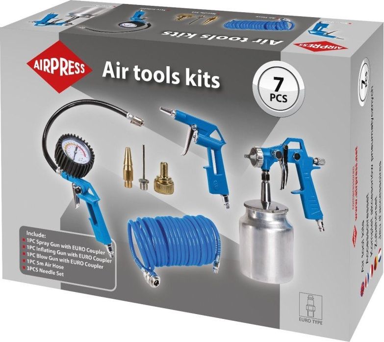 Airpress ZESTAW AKCESORIÓW PNEUMATYCZNYCH 7SZT.