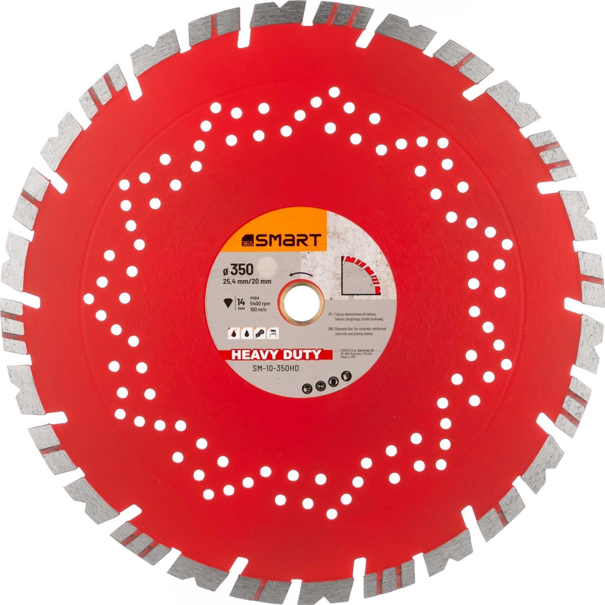 SMART365 Tarcza diamentowa Heavy Duty 350x25,4mm (SM-10-350HD)