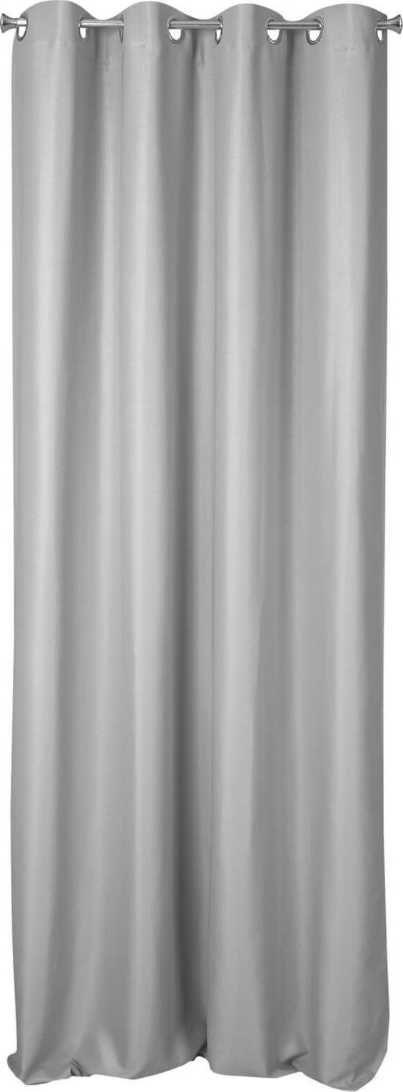 Eurofirany Zasłona ESSME błyszcząca z wyraźnym splotem C.Beżowy 140X250cm Przelotki