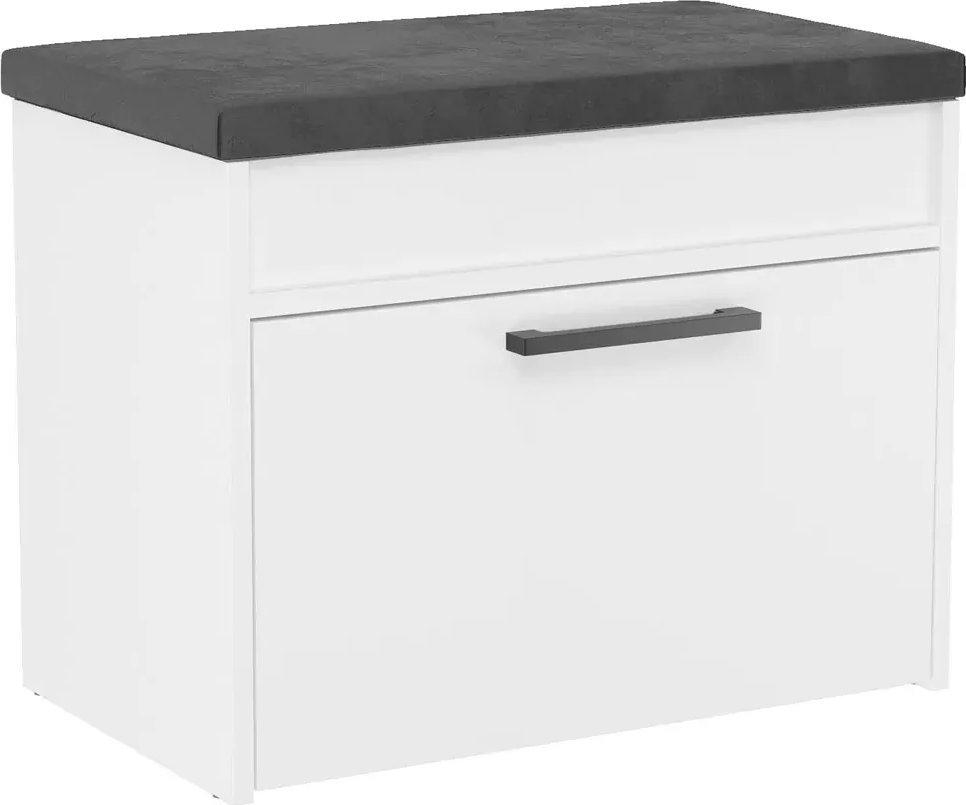 Elior Biała nowoczesna szafka na buty z siedziskiem - Triso 3X