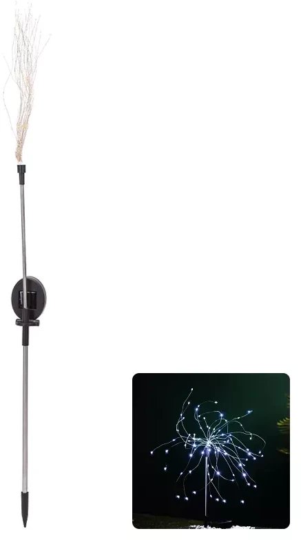 Aigostar Dmuchawiec lampa ogrodowa solarna LED łyszczec ze stali nierdzewnej zimny