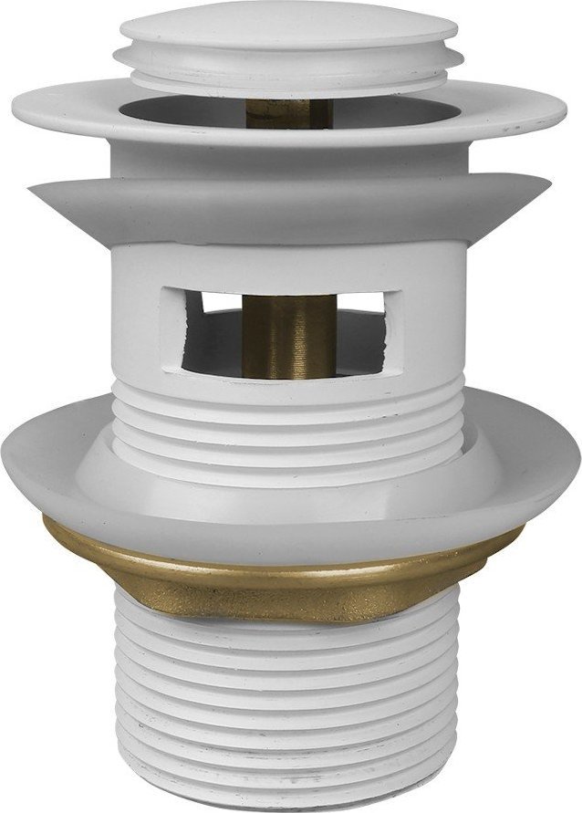 Kuchinox Korek Klik Klak Z Przelewem Spustowy Mosiądz Biały