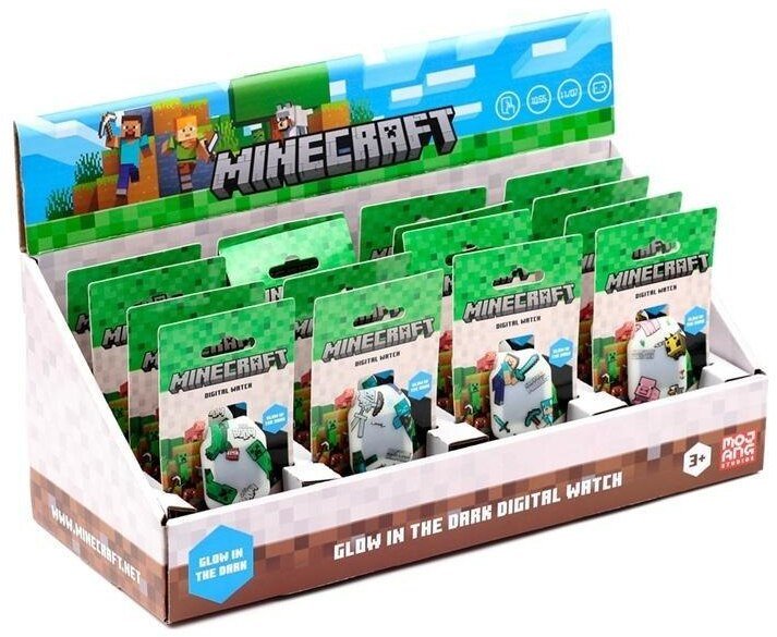 Zegarek cyfrowy silikonowy świeci Minecraft