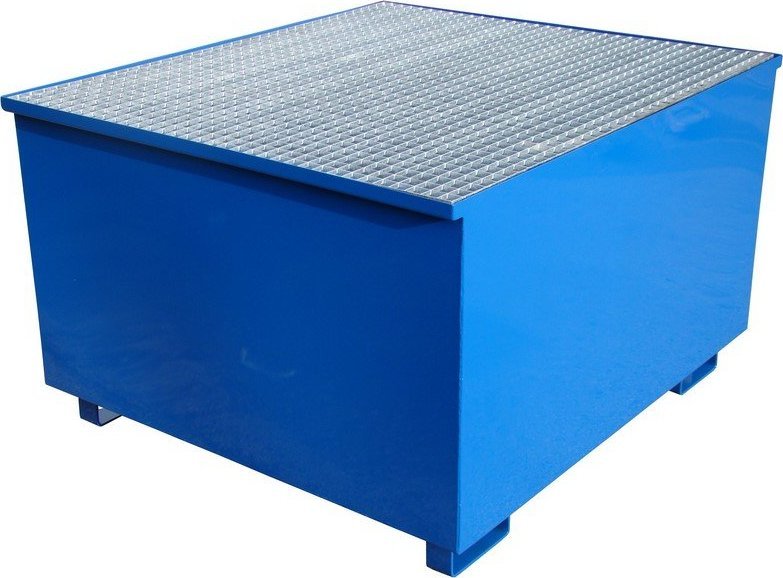 WiZ Stalowa wanna ociekowa z kratownicą na 1 kontener IBC, wym. 1150 x 1300 x 780 mm