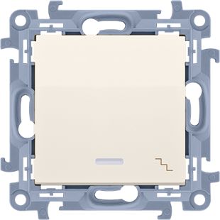 Kontakt-Simon Łącznik schodowy Simon 10 z podświetleniem 10AX kremowy (CW6L.01/41)