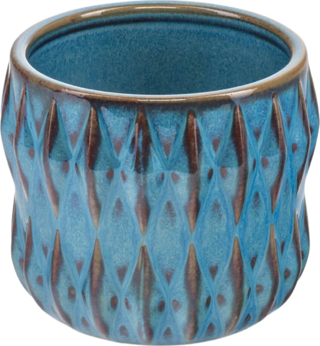 Direct Home and Garden Osłonka ceramiczna ONDAS ciemno niebieska