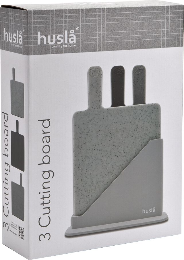 Deska do krojenia Husla z nożem plastikowa 3szt.