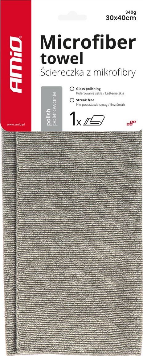 AMiO Mikrofibra ściereczka do polerowania samochodu lakieru 30x40 cm amio-03741