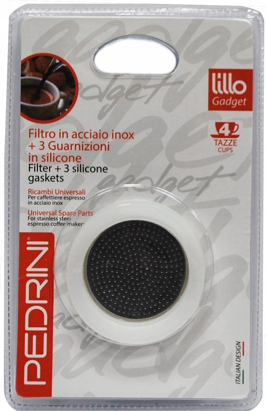 Pedrini Uszczelki silikonowe i sitko do kawiarek stalowych Pedrini pojemność 4 espresso