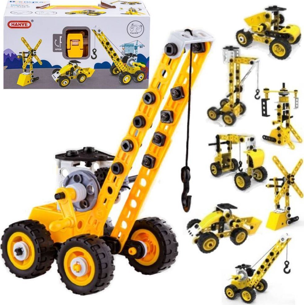 DK Klocki Konstrukcyjne, Maszyny, Pojazdy Budowlane, Auto, Samochód Do Rozkręcania I Skręcania