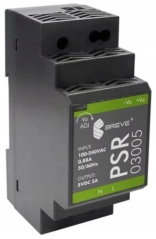 Zasilacz impulsowy PSR 03005 230/ 05VDC 3A na szynę DIN, Uzas: 85-264VACVAC, Ta70, 17000-1555