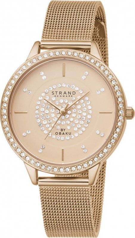 Zegarek Strand Zegarek damski Strand S711LXVVMV CYRKONIE różowe złoto