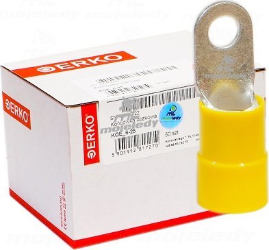 Erko Końcówka oczkowa izol KOE 25mm M6 50szt ERKO