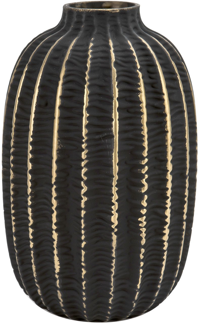 Wazon szklany 23 cm czarno-złoty AP172407