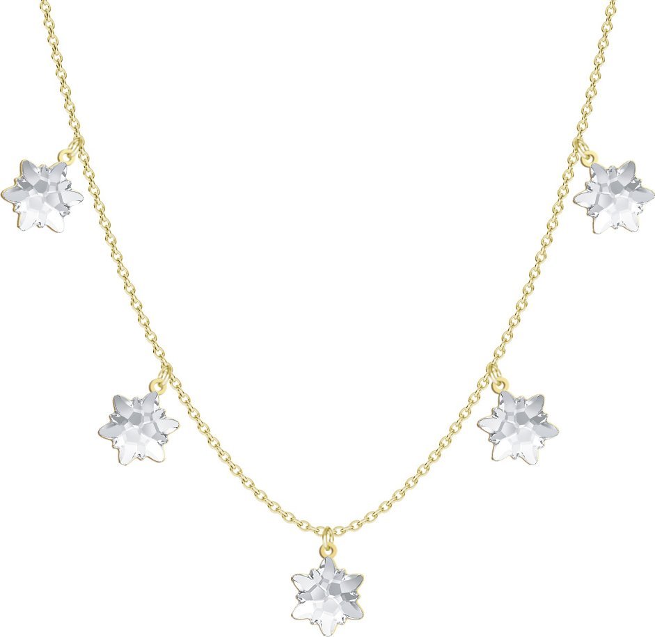 Radziszewska Jewellery Naszyjnik Pozłacany Płatki Śniegu kryształowe Boże Narodzenie