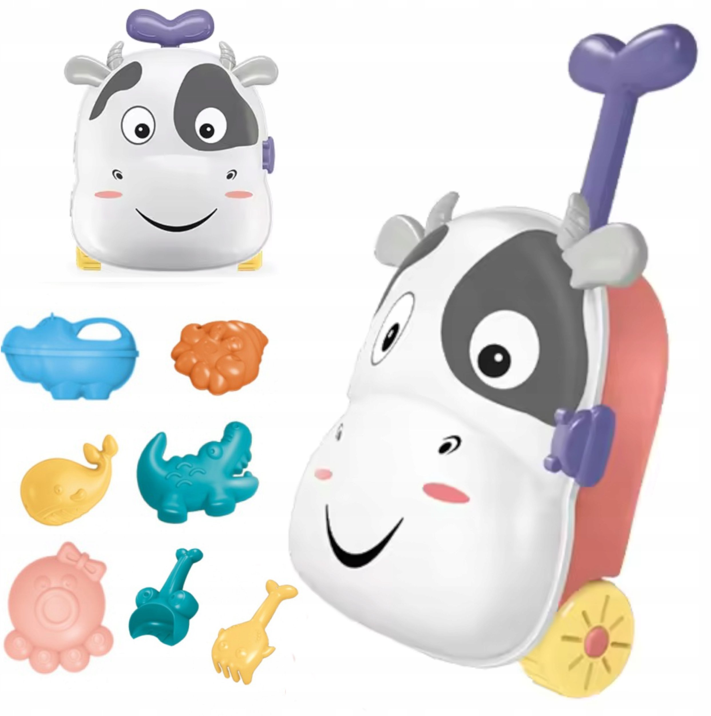 Duży zestaw do piasku walizka krówka młyn konewka 8103K