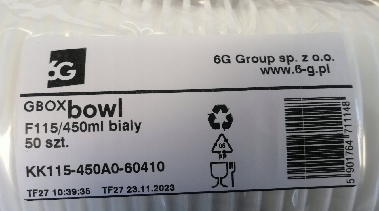 POJEMNIK NA ZUPĘ WIELORAZOWY XPP 450ml 50 SZT + WIECZKO