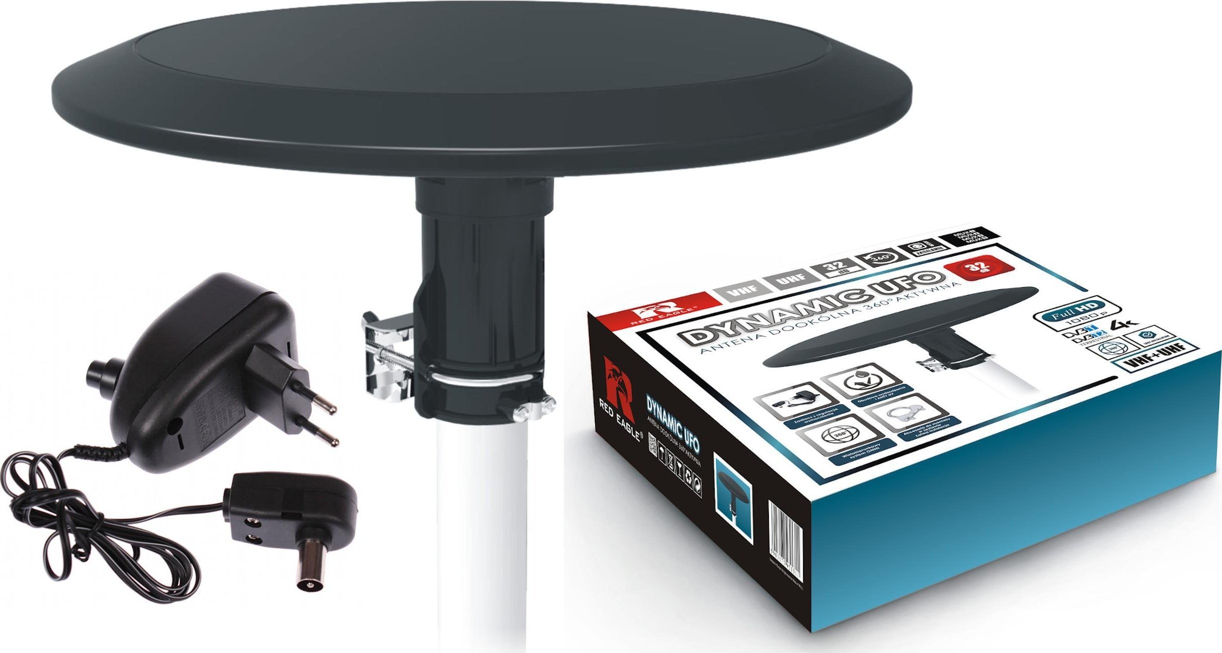 Antena RTV Opticum Antena dookólna RED EAGLE Dynamic UFO - aktywna