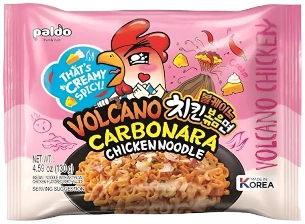 Samyang Danie Ramyun Volcano Carbonara, ogniście ostry 130g