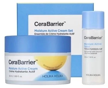 CeraBarrier Moisture Active Cream Special Edition 50ml+30ml - zestaw do pielęgnacji twarzy, serum w kremie i toner - Holika Holika