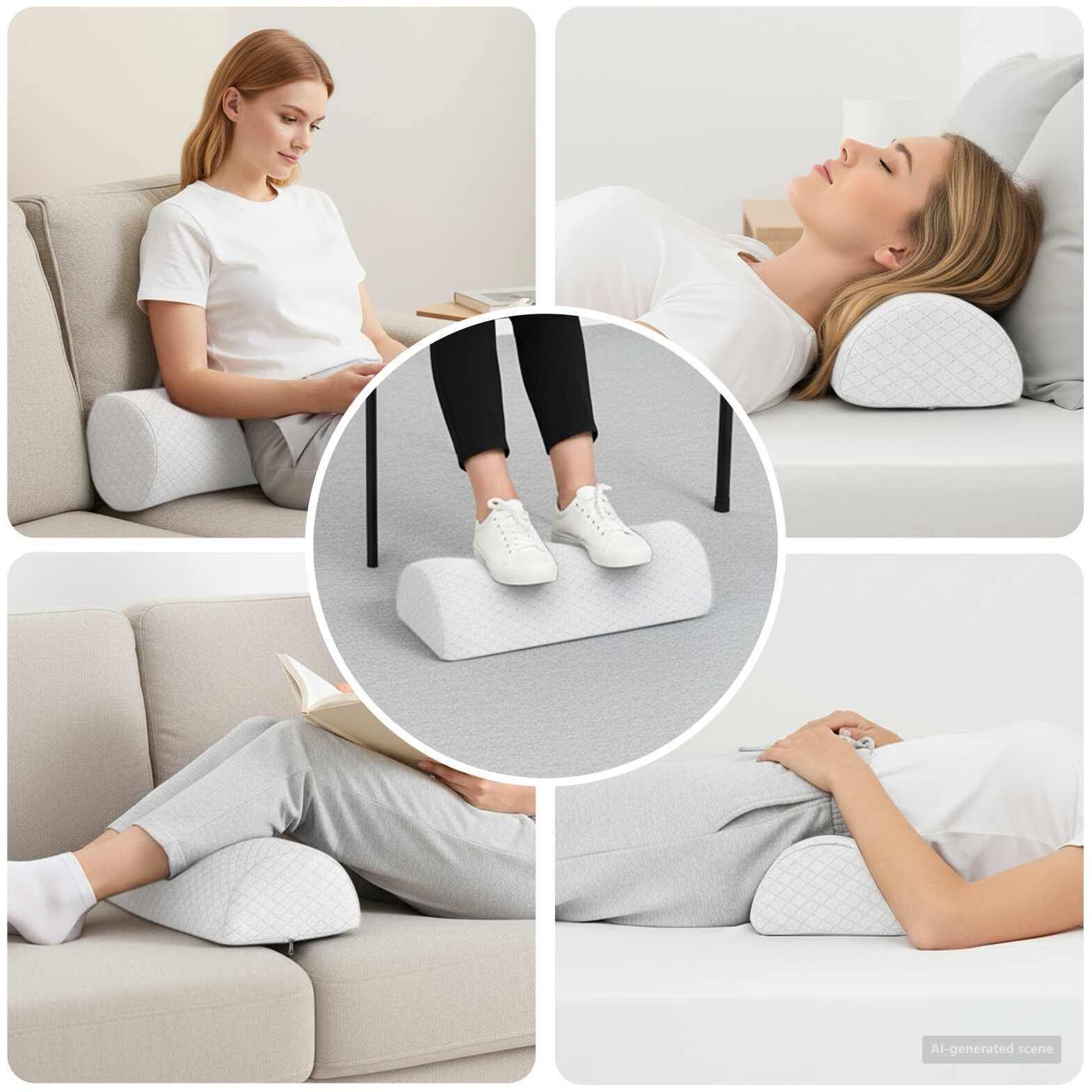 vidaXL Poduszka na nogę Gładki Biały