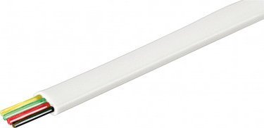 Triton Kabel telefoniczny płaski rolka 4-przewodowy, 100 m rola, AWG 30, CU (miedź) - Wersja kolorystyczna Biały