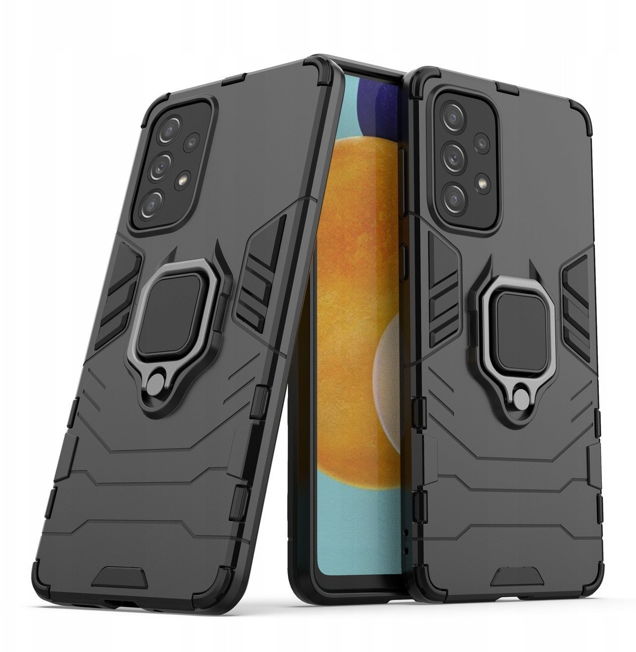Ring Armor pancerne hybrydowe etui pokrowiec + magnetyczny uchwyt Samsung Galaxy A73 czarny