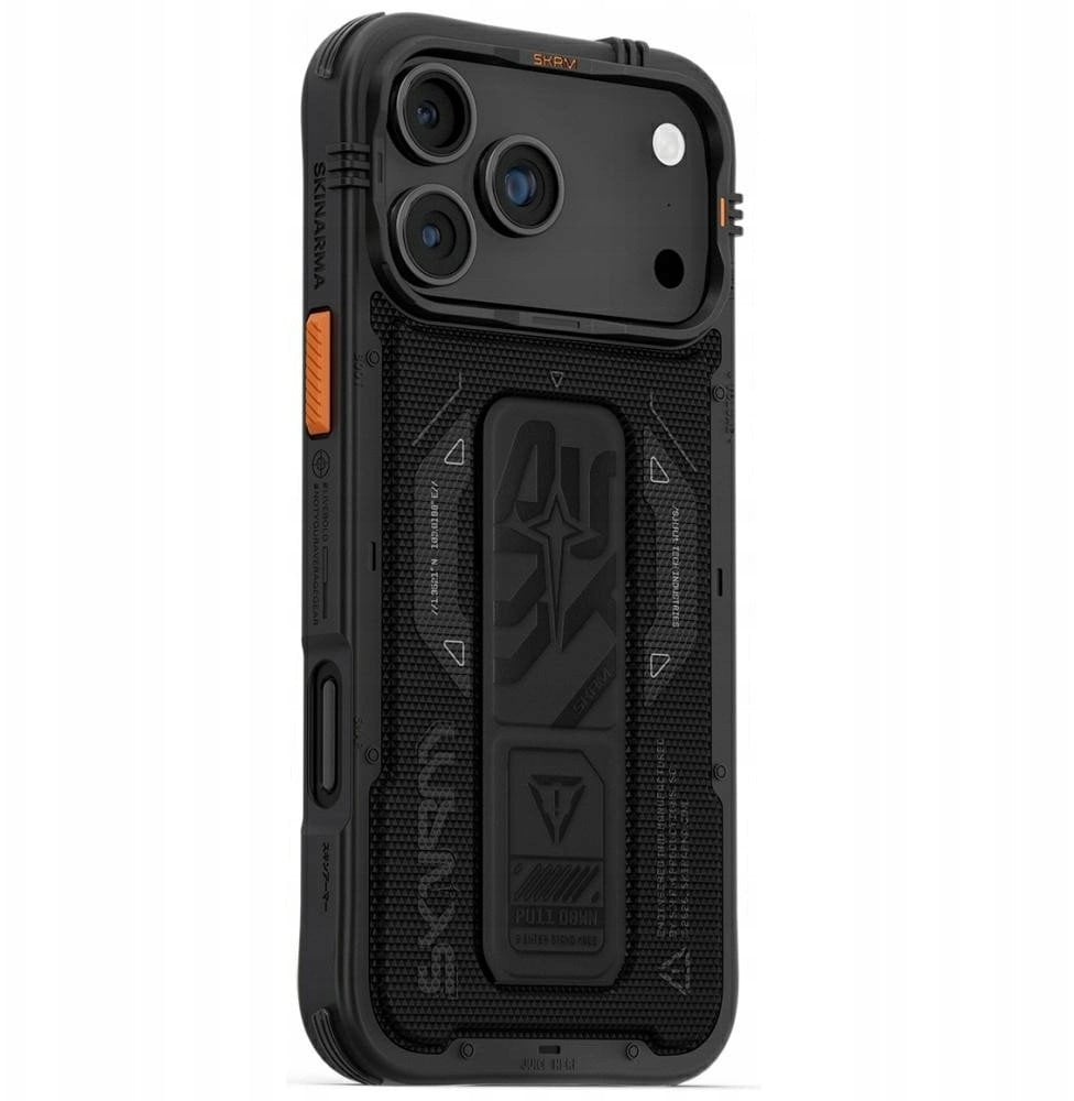 Skinarma Phantom Case for iPhone 17 Pro Max Magnetic Charging + Grip Stand Black