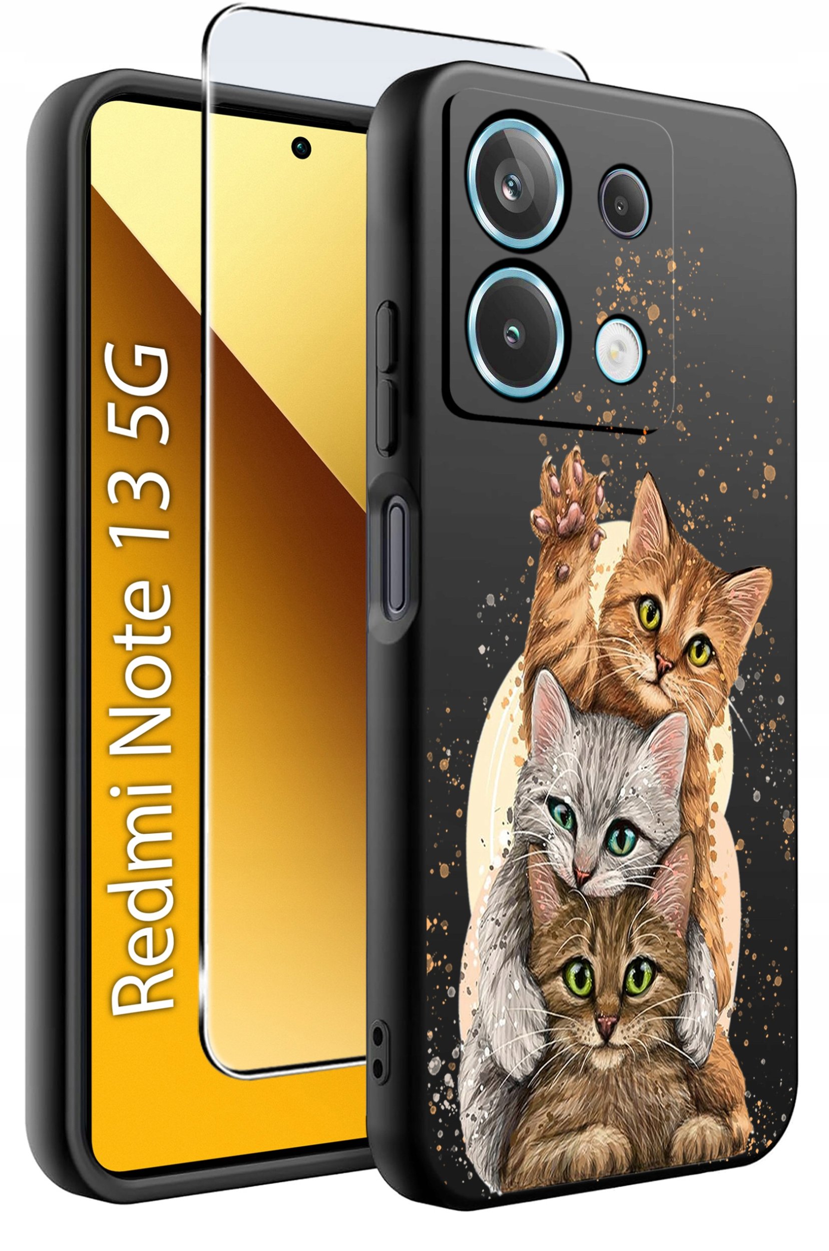 ETUI do Xiaomi Redmi Note 13 5G WZORY |SILIKONOWE MATT CASE +SZKŁO 9H