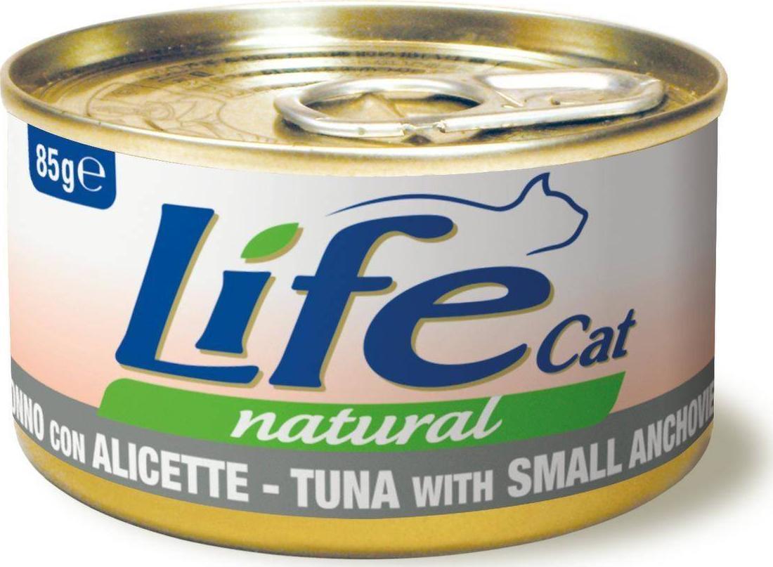 Life Pet Care LIFE CAT pusz.85g TUNA + SMALL ANCHOVIES WHITEBAITS/SZPROTKA/24