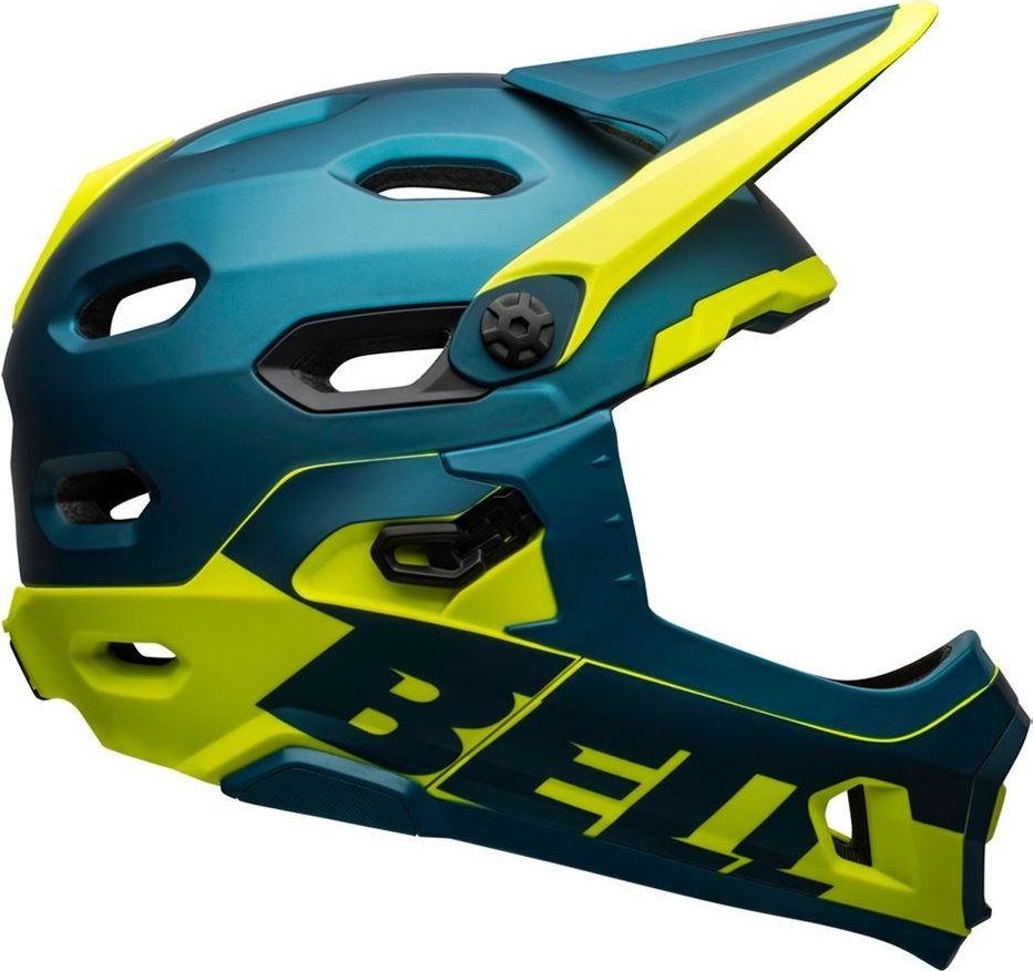 Bell Kask full face BELL SUPER DH MIPS SPHERICAL matte gloss blue hi-viz roz. L (58-62 cm) (NEW)